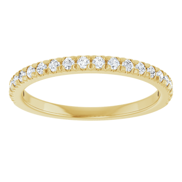 1/4 CTW Natural Diamond French-Set Anniversary Ring  14K Yellow Gold