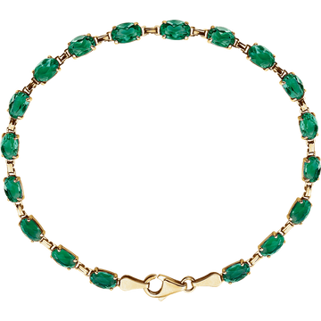 Élira Line 14K Yellow Gold Lab Grown Emerald Bracelet