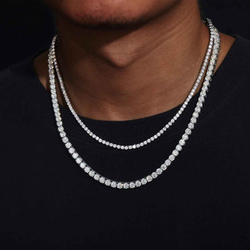 GC Éclat Tennis Necklace | 925 Silver VVS Moissanite Chain 4mm / 6mm