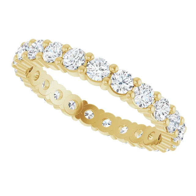 2.5mm Shared-Prong Diamond Eternity Ring  14K Yellow Gold