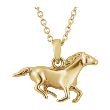 GC Cavallo 14K Yellow Gold Horse Necklace