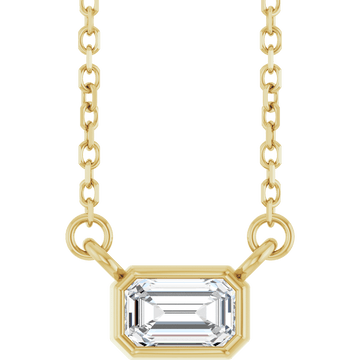 Éclat Solitaire Emerald-Cut Diamond Necklace