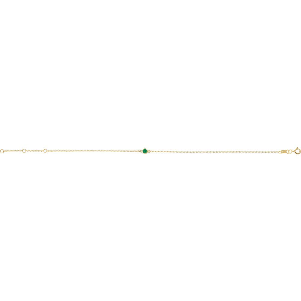 Élise Rouge 14K Yellow Gold Natural Emerald Bezel Bracelet