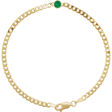 Noéline Pavé 14K Yellow Gold Natural Emerald Link Bracelet