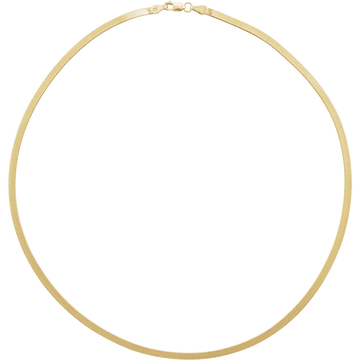 Lame d’Or Collier 2.8mm Flexible Herringbone Necklace 14K Yellow Gold