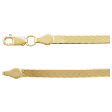 Lame d’Or  2.8mm Flexible Herringbone Bracelet  14K Yellow Gold